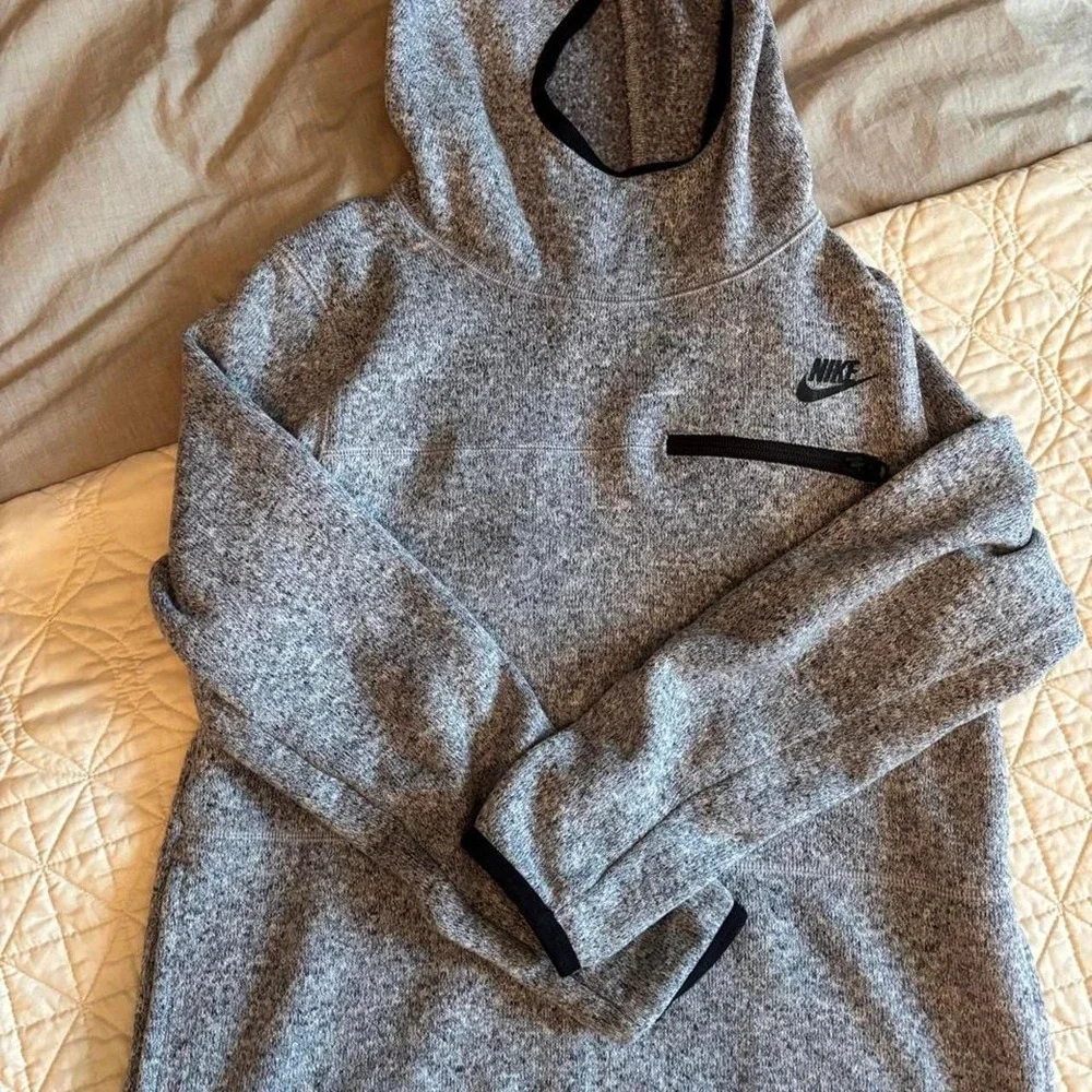 Nike Sportswear Tech Fleece Knit Hoodie Grey Heather Pullover Small